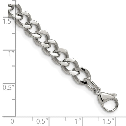 Stainless Steel Chisel Polished 7.5mm Curb Chain Bracelet