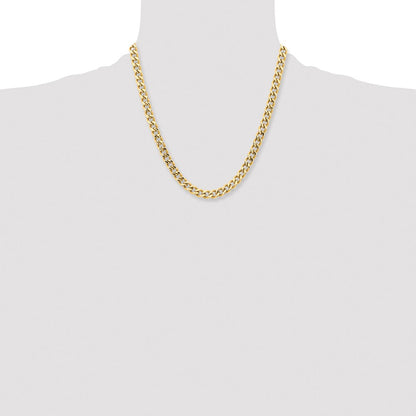 Stainless Steel Chisel Polished Yellow Ip-Plated 7.5mm Curb Chain Necklace