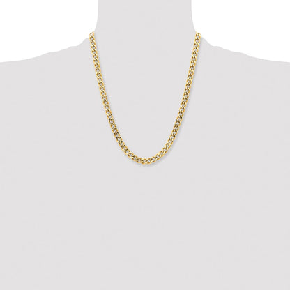 Stainless Steel Chisel Polished Yellow Ip-Plated 7.5mm 22 Inch Curb Chain Necklace