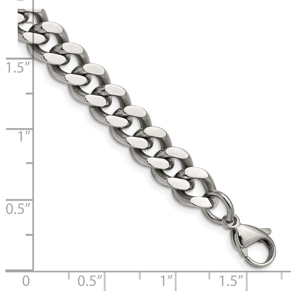 Chisel Stainless Steel Polished 9.5mm 7.75 Curb Chain Bracelet