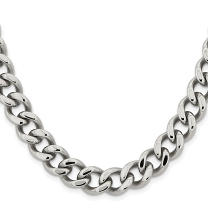 Stainless Steel Chisel Polished 11.5mm 24 Inch Curb Chain