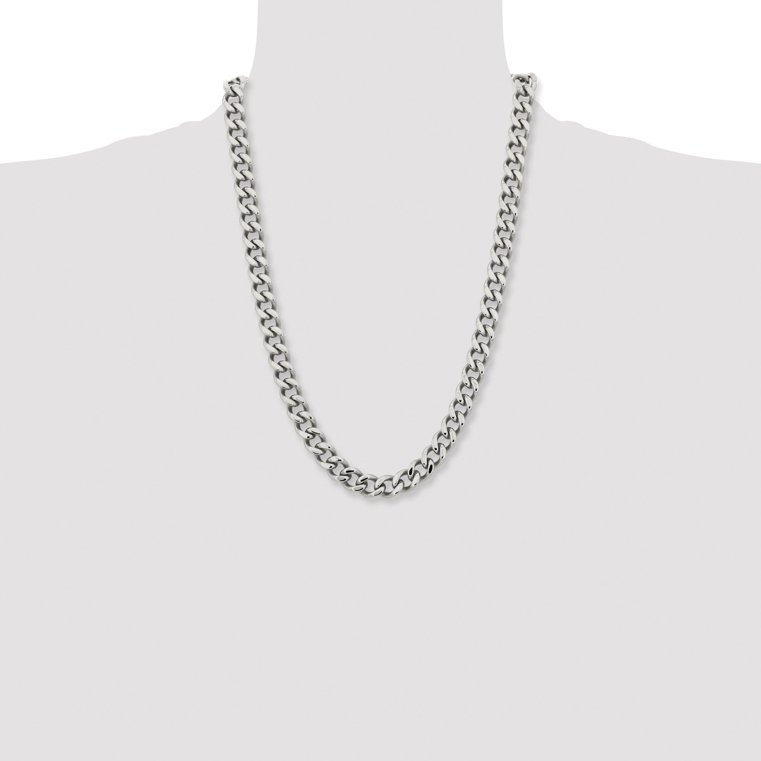 Stainless Steel Chisel Polished 11.5mm 24 Inch Curb Chain