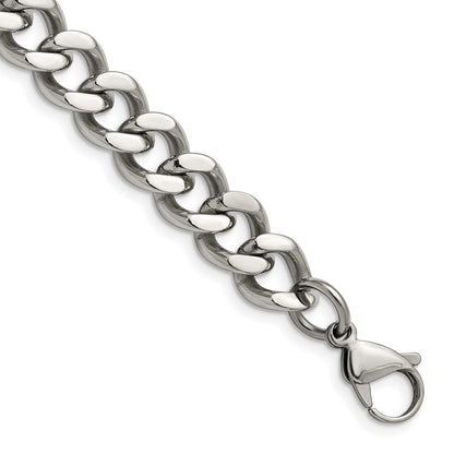Stainless Steel Chisel Polished 11.5mm 8.5 Inch Curb Chain Bracelet