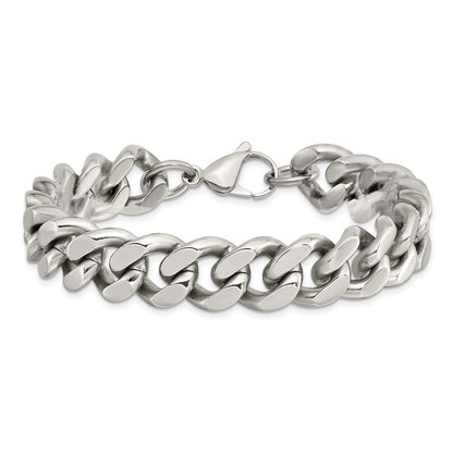 Stainless Steel Chisel Polished 13.75mm 8.5 Inch Curb Chain Bracelet