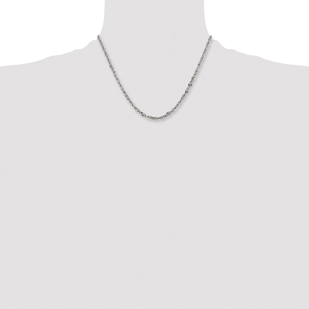 Stainless Steel Chisel Polished 4.2mm Fancy Twisted Link Chain Necklace