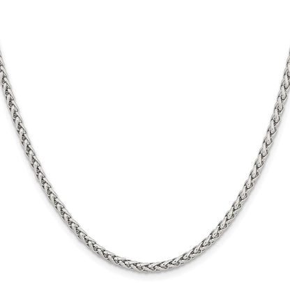 Stainless Steel Chisel Polished 3mm 24 Inch Wheat Chain Necklace