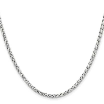 Stainless Steel Chisel Polished 3mm 24 Inch Wheat Chain Necklace