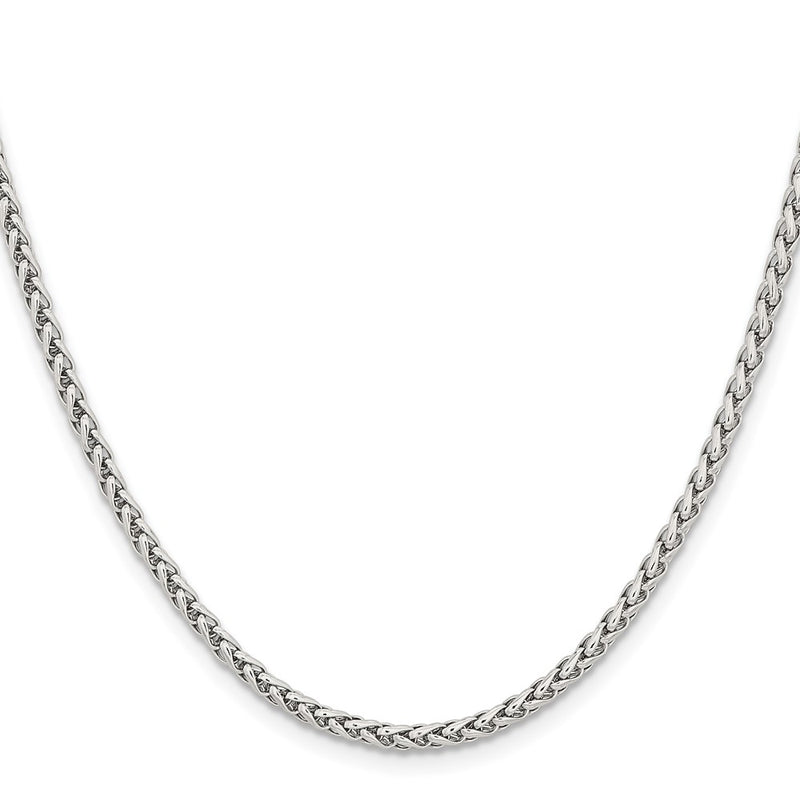 Stainless Steel Chisel Polished 3mm 20 Inch Wheat Chain Necklace