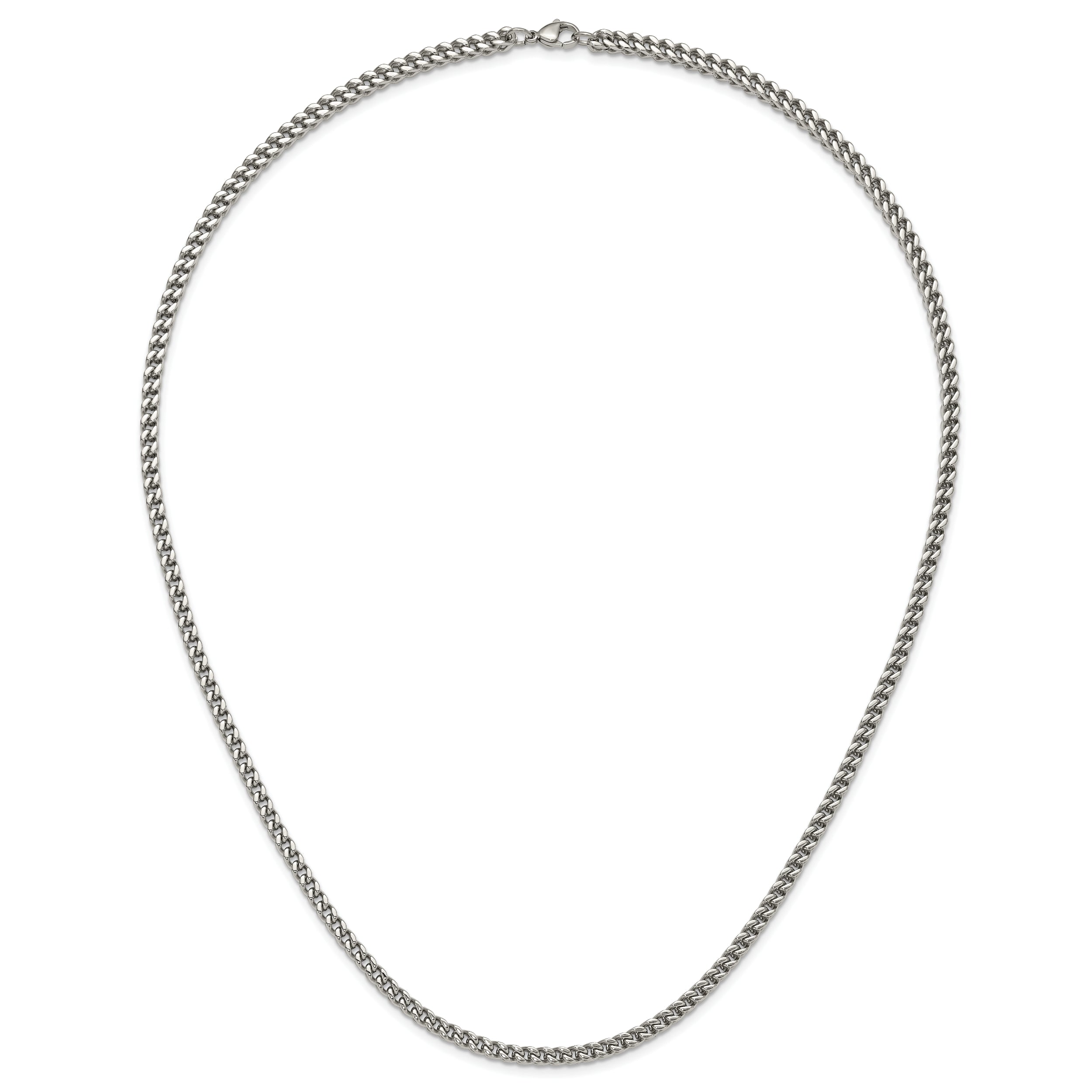 Stainless Steel Chisel Polished 24 Inch Franco Chain
