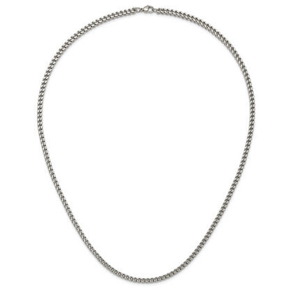Stainless Steel Chisel Polished 24 Inch Franco Chain