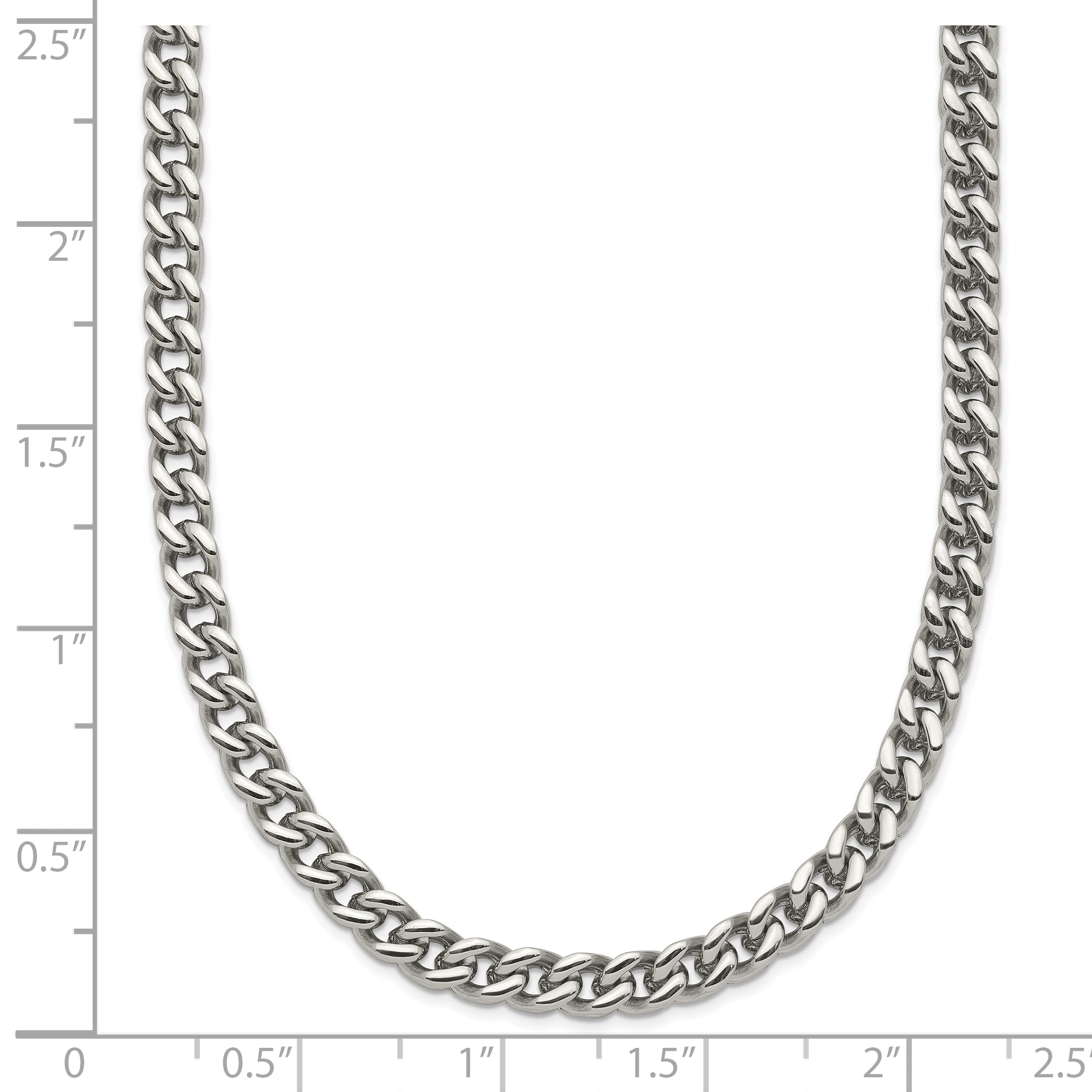 Stainless Steel Chisel Polished 24 Inch Franco Chain