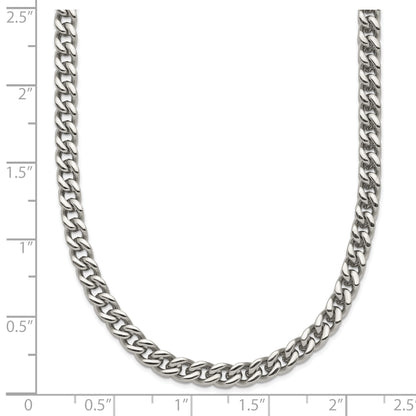 Stainless Steel Chisel Polished 24 Inch Franco Chain