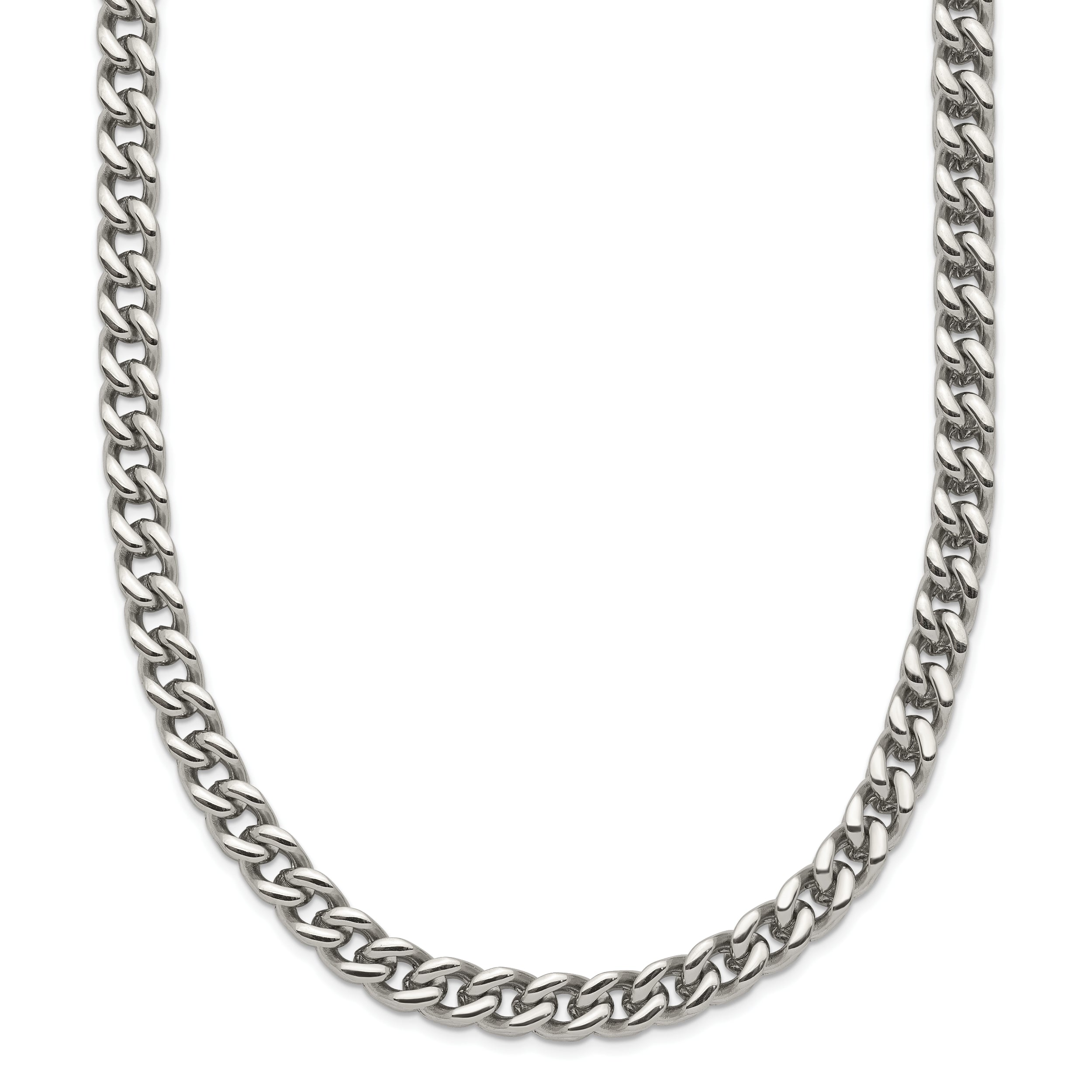 Stainless Steel Chisel Polished 24 Inch Franco Chain
