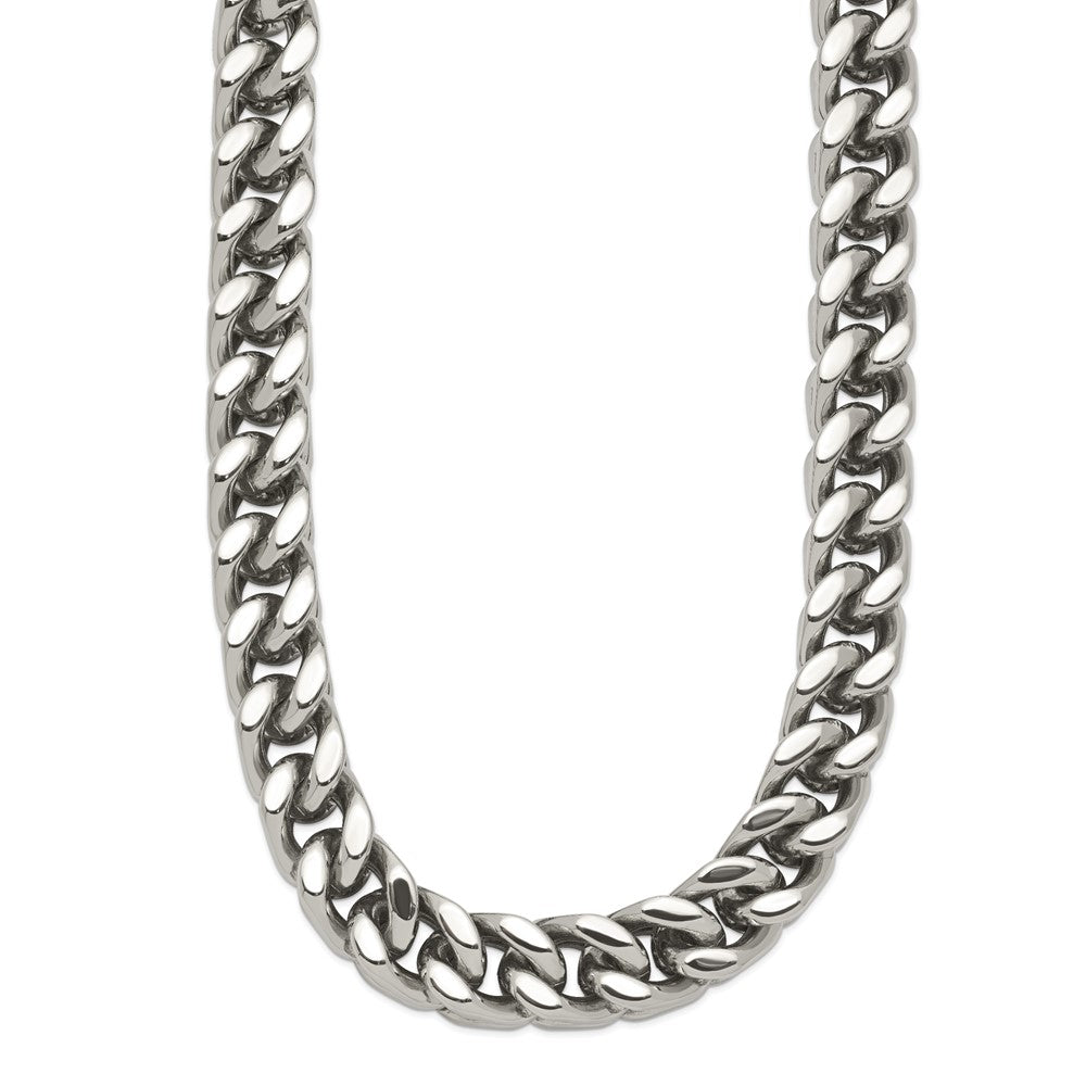 Stainless Steel Chisel Polished Heavy Wheat Chain Necklace