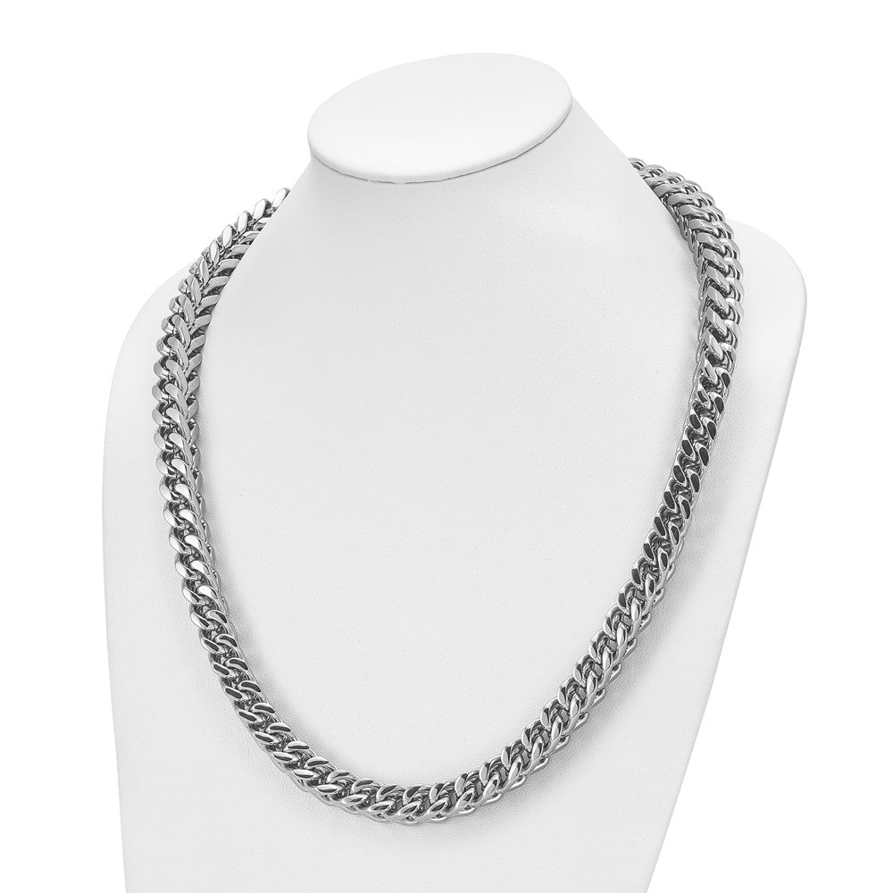 Stainless Steel Chisel Polished Heavy Wheat Chain Necklace