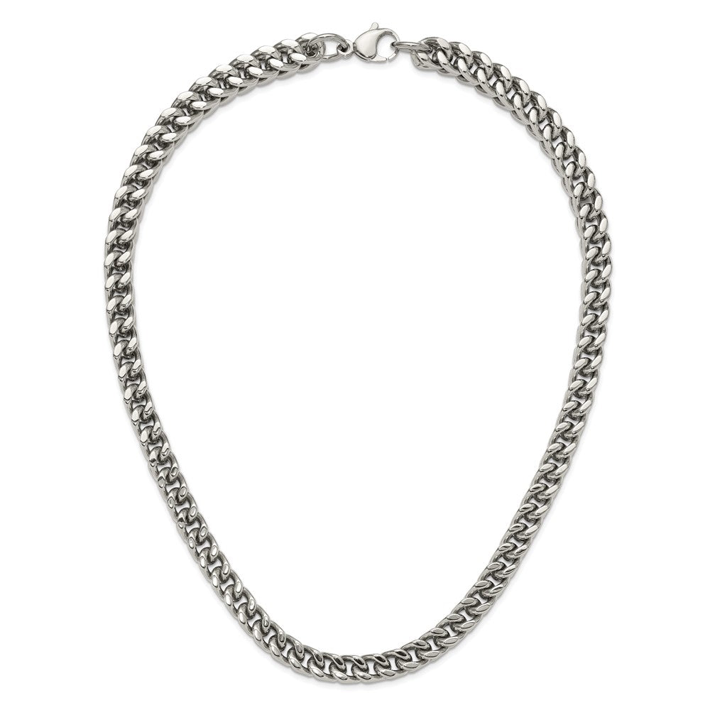 Stainless Steel Chisel Polished Heavy Wheat Chain Necklace