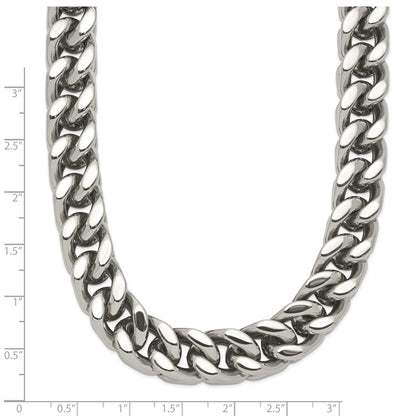 Stainless Steel Chisel Polished Heavy Wheat Chain Necklace