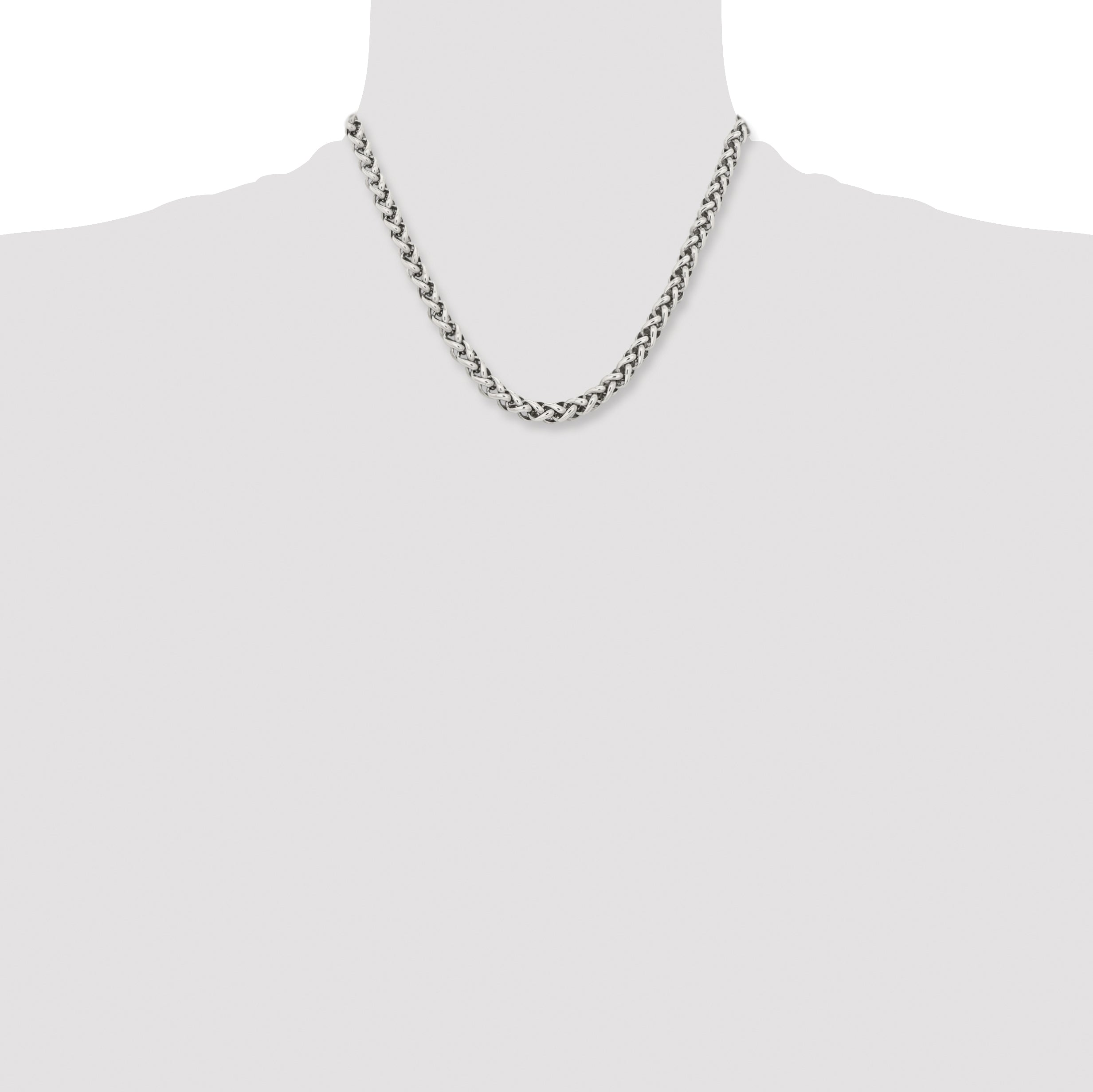 Stainless Steel Chisel Polished 18 Inch Necklace