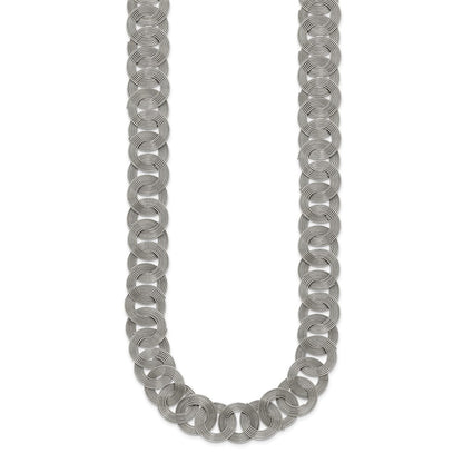 Stainless Steel Chisel Polished 19 Inch Circle Link Necklace