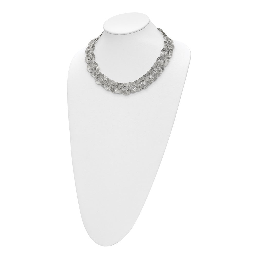 Stainless Steel Chisel Polished 19 Inch Circle Link Necklace