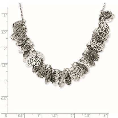 Stainless Steel Oval Dangles 18In Necklace