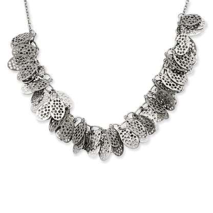 Stainless Steel Oval Dangles 18In Necklace