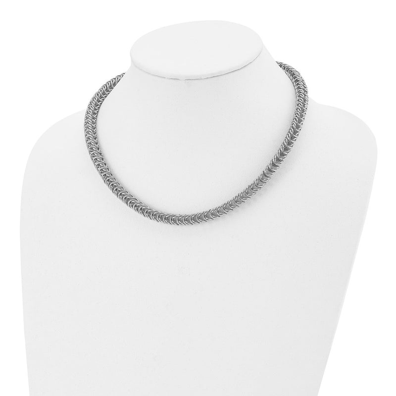 Stainless Steel Chisel Polished Fancy Link Chain Necklace