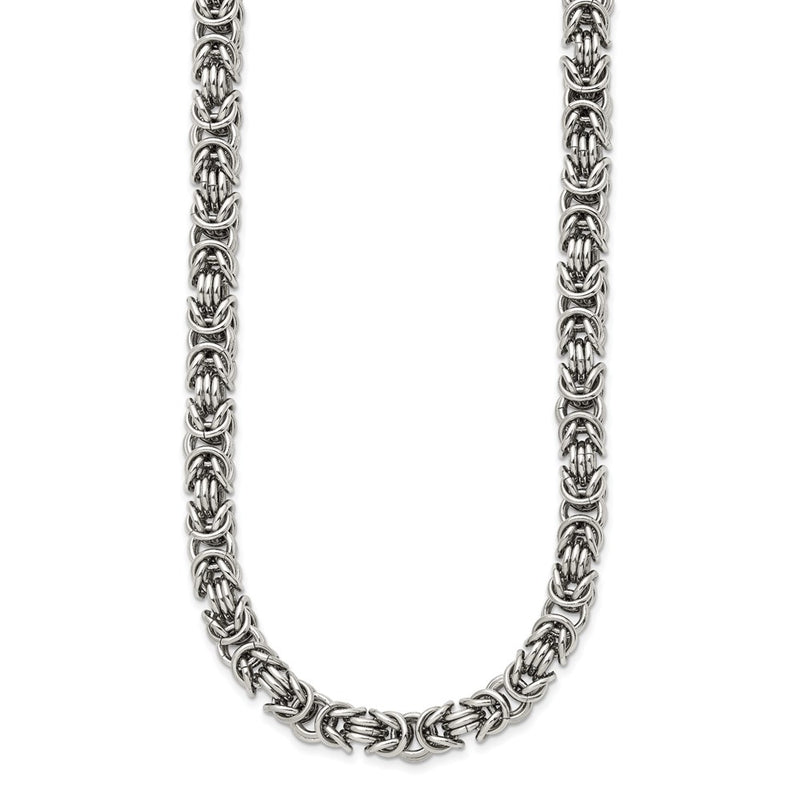Stainless Steel Chisel Polished Fancy Link Chain Necklace