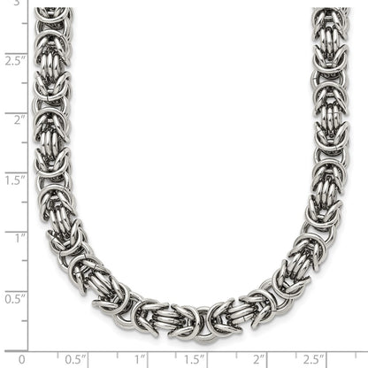 Stainless Steel Chisel Polished Fancy Link Chain Necklace