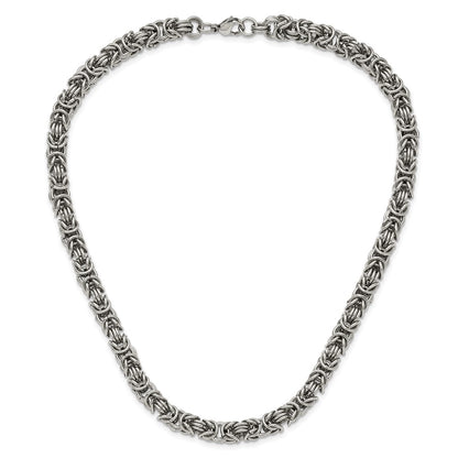 Stainless Steel Chisel Polished Fancy Link Chain Necklace