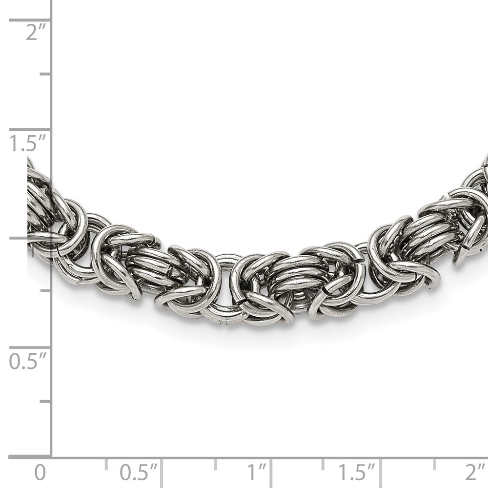 Stainless Steel Chisel Polished Fancy Link Chain Necklace