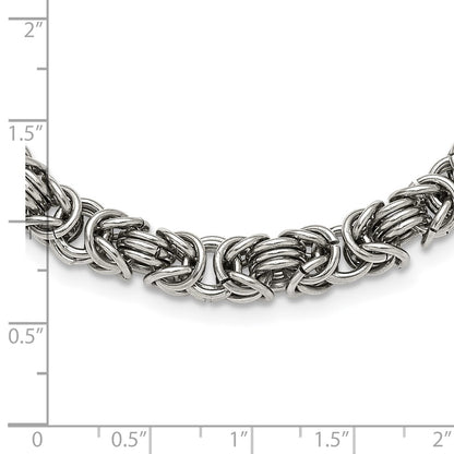 Stainless Steel Chisel Polished Fancy Link Chain Necklace