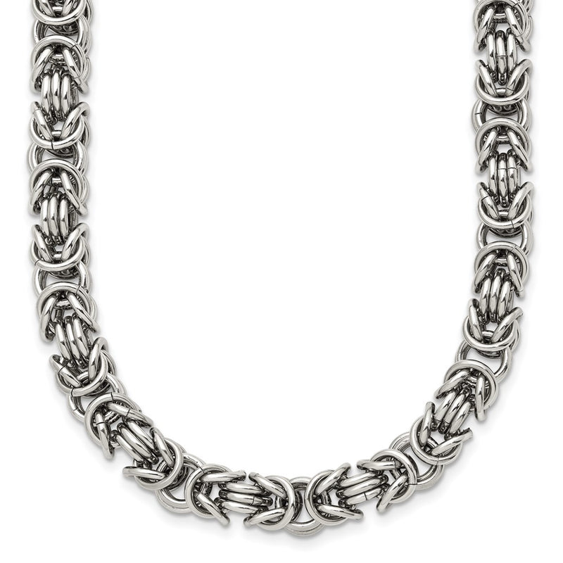 Stainless Steel Chisel Polished Fancy Link Chain Necklace