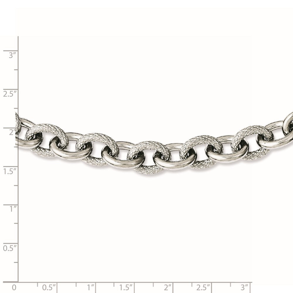 Stainless Steel Textured & Polished 20In Necklace