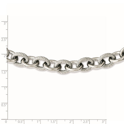 Stainless Steel Textured & Polished 20In Necklace