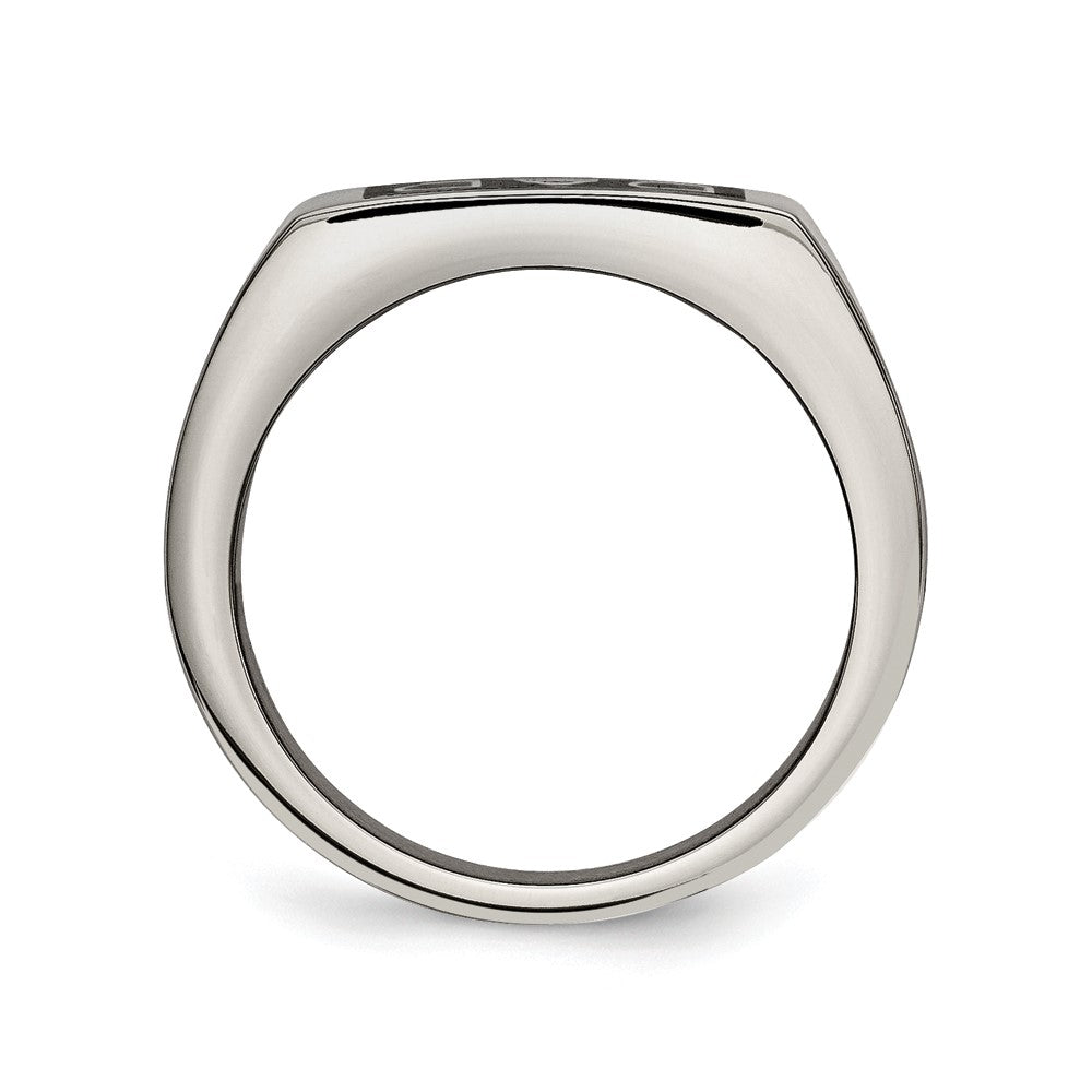 Stainless Steel Black Enamel Dad Money Clip & Ring Set