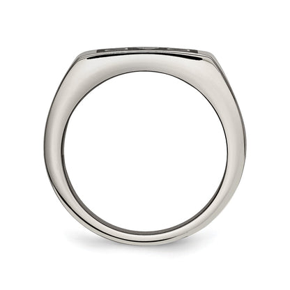 Stainless Steel Black Enamel Dad Money Clip & Ring Set