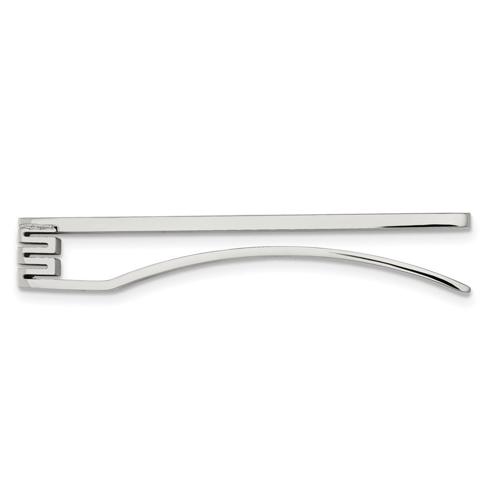 Stainless Steel Chisel Polished Yellow Ip-Plated .03 Carat Diamond Tie Bar