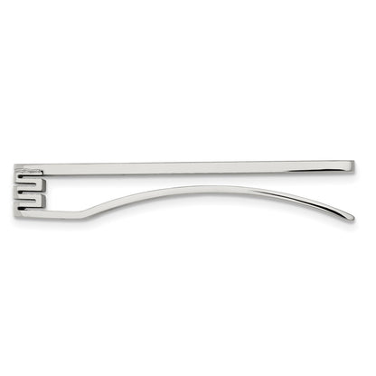 Stainless Steel Chisel Polished Yellow Ip-Plated .03 Carat Diamond Tie Bar