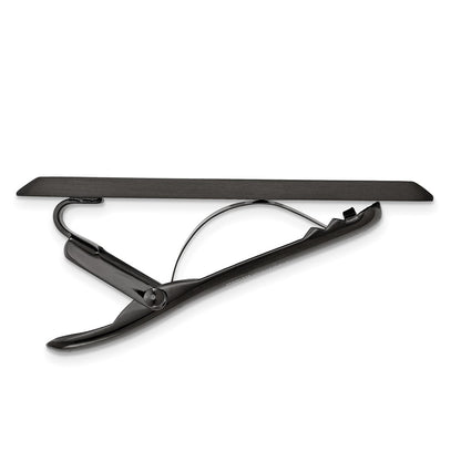 Stainless Steel Chisel Brushed Black Ip-Plated Tie Bar