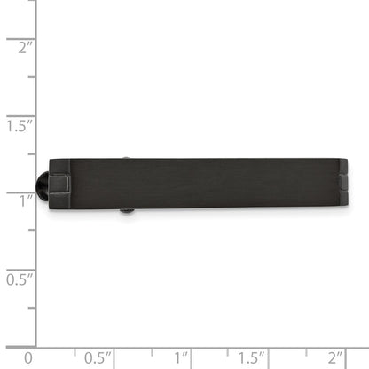 Stainless Steel Chisel Brushed Black Ip-Plated Tie Bar