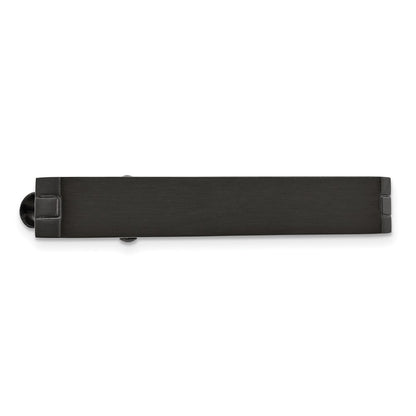 Stainless Steel Chisel Brushed Black Ip-Plated Tie Bar