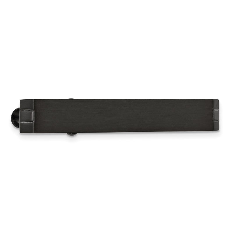 Stainless Steel Chisel Brushed Black Ip-Plated Tie Bar
