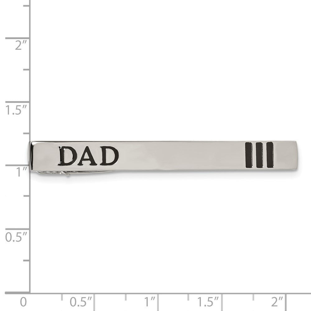 Stainless Steel Chisel Polished Enameled Dad Tie Bar