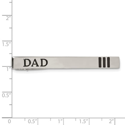 Stainless Steel Chisel Polished Enameled Dad Tie Bar