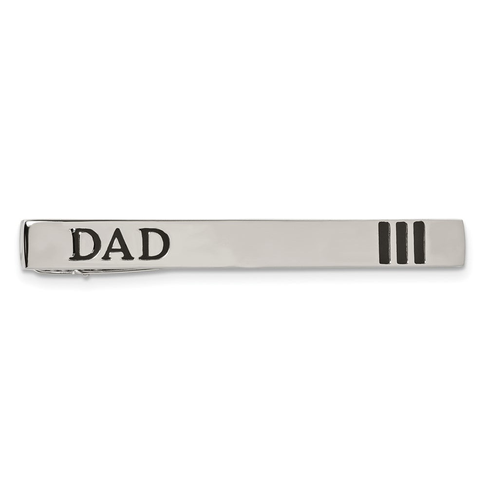 Stainless Steel Chisel Polished Enameled Dad Tie Bar