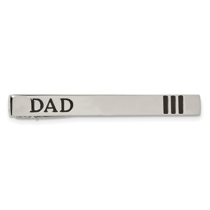 Stainless Steel Chisel Polished Enameled Dad Tie Bar