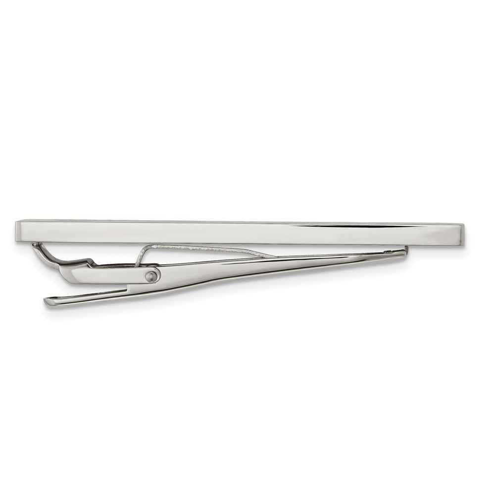 Stainless Steel Chisel Brushed Black Rubber Tie Bar