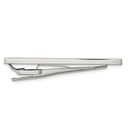 Stainless Steel Chisel Brushed Black Rubber Tie Bar