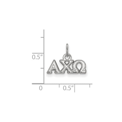 Sterling Silver Rhodium Plated Logoart Alpha Chi Omega Sorority Greek Letters Extra Small Pendant